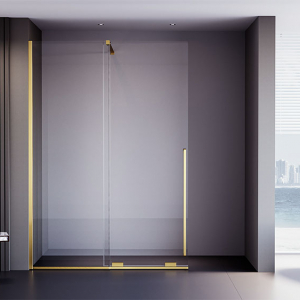 Душевая дверь Veconi Premium Trento PTDW-50G, 1400x2000, брашированное золото, стекло прозрачное Ника