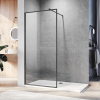 Душевая перегородка Veconi Korato KR-81GR, 1200x2000, брашированный графит, стекло прозрачное Ника