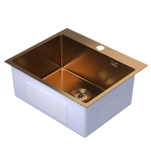 Мойка настол.монтаж 60х50 (3,0) вып 3 1/2  MIXLINE PRO 22см с сифоном (бронза) Ника
