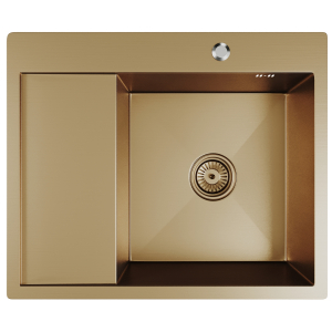 Мойка настол.монтаж 60х50 (3,0) прав. вып 3 1/2  MIXLINE PRO 20см с сифоном (бронза) Ника