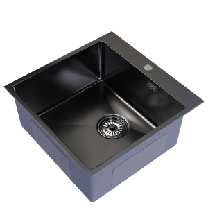 Мойка настол.монтаж 50х50 (2,0) вып 3 1/2  MIXLINE PRO 20см с сифоном (черный графит) Ника