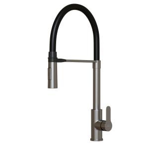 Смеситель для кухни 35k MIXLINE MLSS-0402 черный гибкий излив магнит, п/гайку САТИН Ника